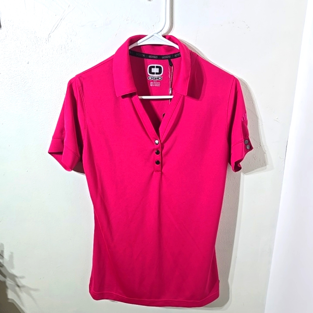 OGIO Women's Fuchsia Pullover Short Sleeve Golf Polo Shirt Size Small Petite